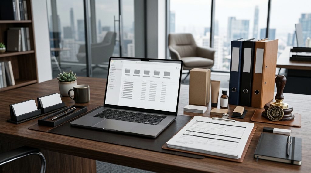 Business documents prepared for a successful trademark registration filing